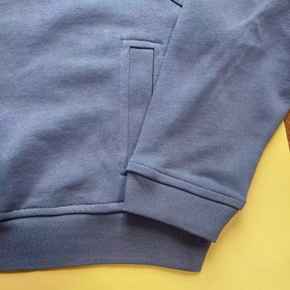 Rhude stand-collar half-zip embroidered logo matte blue sweatshirt - Picture 4 of 10